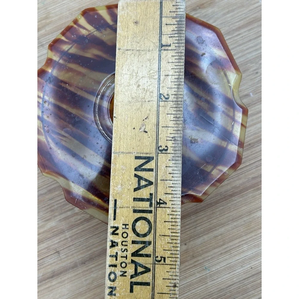 Vintage‎ Celluloid Faux Tortoise Shell Vanity Powder Trinket Box